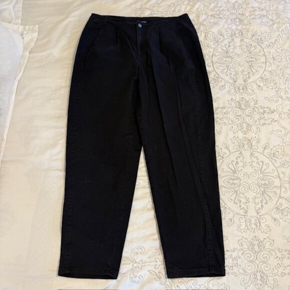 Eileen Fisher Pants - Eileen Fisher Tapered Ankle Pants w Pleats Size 10 Black Organic Cotton